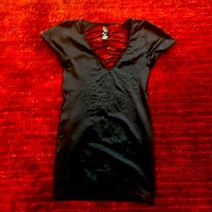 Stretchy mini dress. Size US 4-10. Black.
